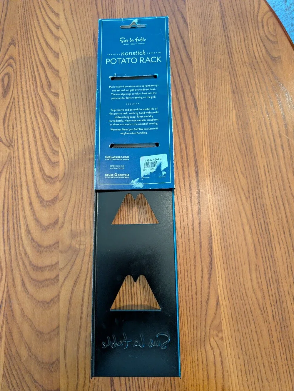 Sur La Table Black Potato Rack For Grilling - NEW